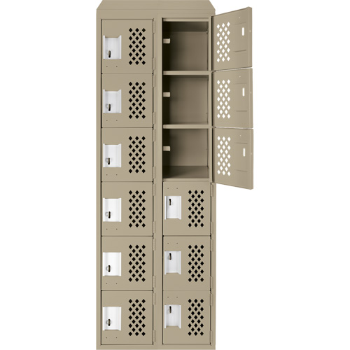 Assembled Lockerettes Clean Line Perforated Economy Lockers, 6 -tier, Bank of 2, 18" x 72" x 12", Steel Auto Electric Service Ltd.
