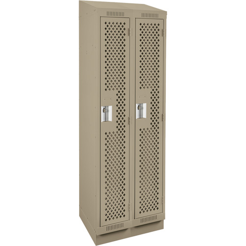 Clean Line Lockers, Bank of 2, 24" x 12" x 82", Steel, Beige, Rivet (Assembled), Perforated Auto Electric Service Ltd.