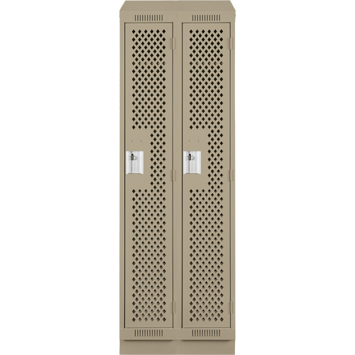 Clean Line Lockers, Bank of 2, 24" x 12" x 82", Steel, Beige, Rivet (Assembled), Perforated Auto Electric Service Ltd.