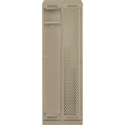 Clean Line Lockers, Bank of 2, 24" x 12" x 82", Steel, Beige, Rivet (Assembled), Perforated Auto Electric Service Ltd.