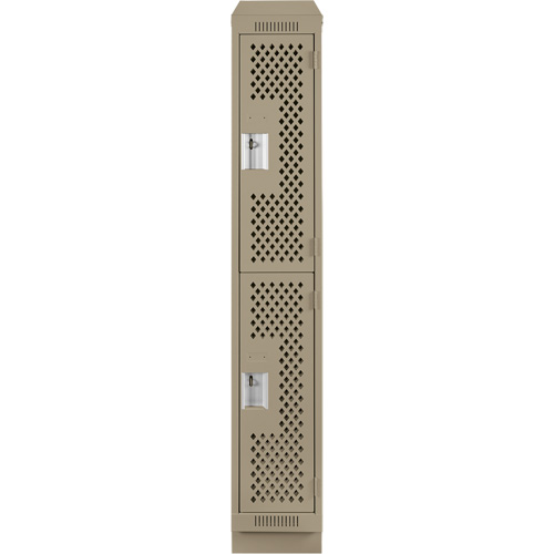 Clean Line Lockers, 2 -tier, 12" x 12" x 82", Steel, Beige, Rivet (Assembled), Perforated Auto Electric Service Ltd.