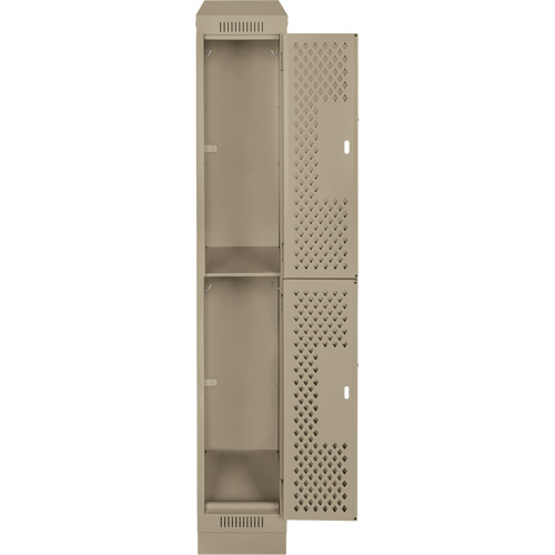 Clean Line Lockers, 2 -tier, 12" x 12" x 82", Steel, Beige, Rivet (Assembled), Perforated Auto Electric Service Ltd.