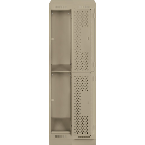 Clean Line Lockers, 2 -tier, Bank of 2, 24" x 12" x 82", Steel, Beige, Rivet (Assembled), Perforated Auto Electric Service Ltd.
