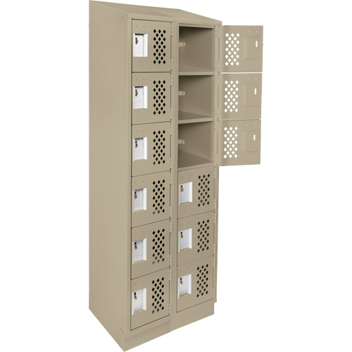 Assembled Lockerettes Clean Line Perforated Economy Lockers, 6 -tier, Bank of 2, 18" x 72" x 12", Steel Auto Electric Service Ltd.
