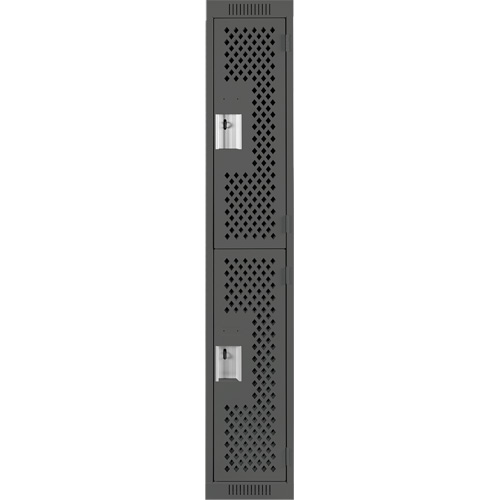 Clean Line Lockers, 2 -tier, 12" x 15" x 72", Steel, Charcoal, Rivet (Assembled), Perforated Auto Electric Service Ltd.