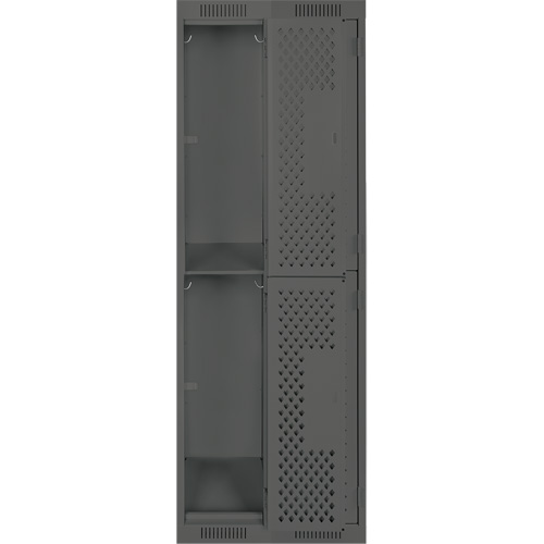 Casiers Clean Line, 2 niveaux, Bloc de 2, 24" x 15" x 72", Acier, Charbon, Rivet (assembl&eacute;), Perfor&eacute; Auto Electric Service Ltd.