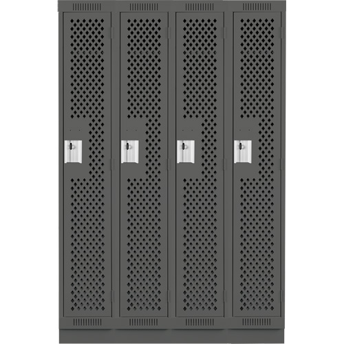 Clean Line Lockers, Bank of 4, 48" x 12" x 76", Steel, Charcoal, Rivet (Assembled), Perforated Auto Electric Service Ltd.