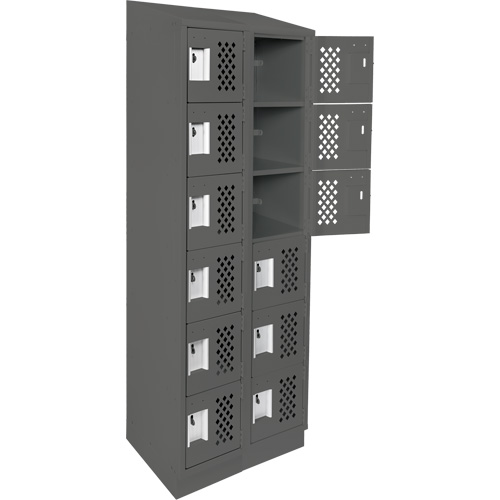 Clean-Line Perforated Lockerette, 6 -tier, Bank of 2, 12" x 72" x 12", Steel Auto Electric Service Ltd.