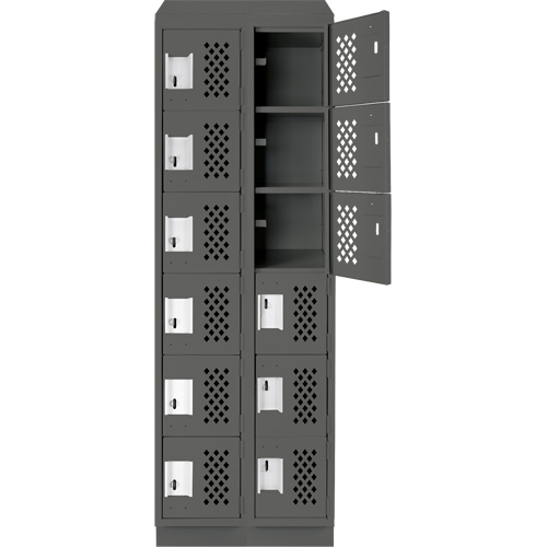 Clean-Line Perforated Lockerette, 6 -tier, Bank of 2, 12" x 72" x 12", Steel Auto Electric Service Ltd.