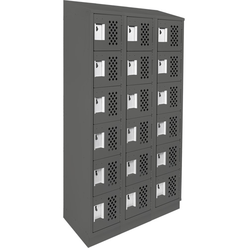 Clean-Line Perforated Lockerette, 6 -tier, Bank of 3, 12" x 72" x 12", Steel Auto Electric Service Ltd.