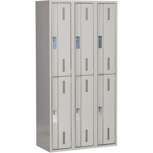 Concorde Heavy-Duty Lockers, 2 -tier, Bank of 3, 36" x 18" x 72", Steel, Grey, Welded (Assembled) Auto Electric Service Ltd.