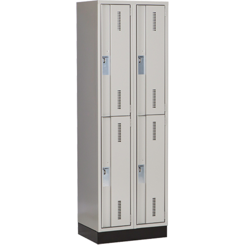 Concorde Heavy-Duty Lockers, 2 -tier, Bank of 2, 24" x 18" x 76", Steel, Grey, Welded (Assembled) Auto Electric Service Ltd.