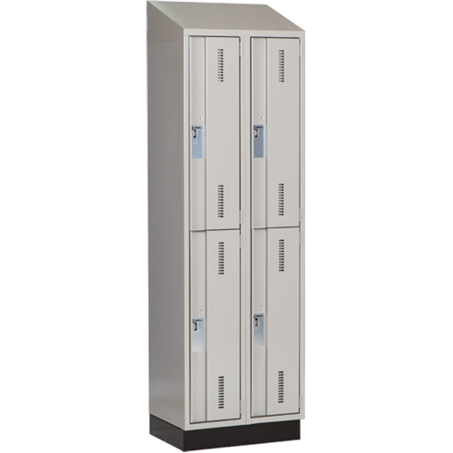 Concorde Heavy-Duty Lockers, 2 -tier, Bank of 2, 24" x 18" x 82", Steel, Grey, Welded (Assembled) Auto Electric Service Ltd.