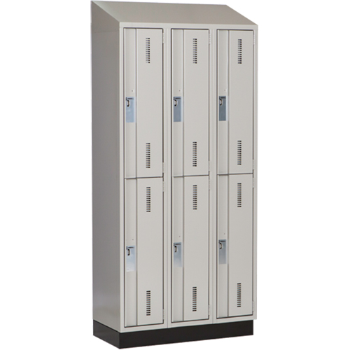Concorde Heavy-Duty Lockers, 2 -tier, Bank of 3, 36" x 18" x 82", Steel, Grey, Welded (Assembled) Auto Electric Service Ltd.
