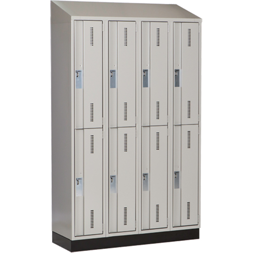 Concorde Heavy-Duty Lockers, 2 -tier, Bank of 4, 48" x 18" x 82", Steel, Grey, Welded (Assembled) Auto Electric Service Ltd.