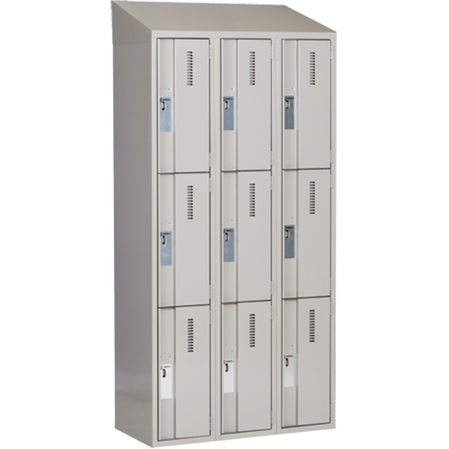 Concorde Heavy-Duty Lockers, 3 -tier, Bank of 3, 36" x 18" x 78", Steel, Grey, Welded (Assembled) Auto Electric Service Ltd.