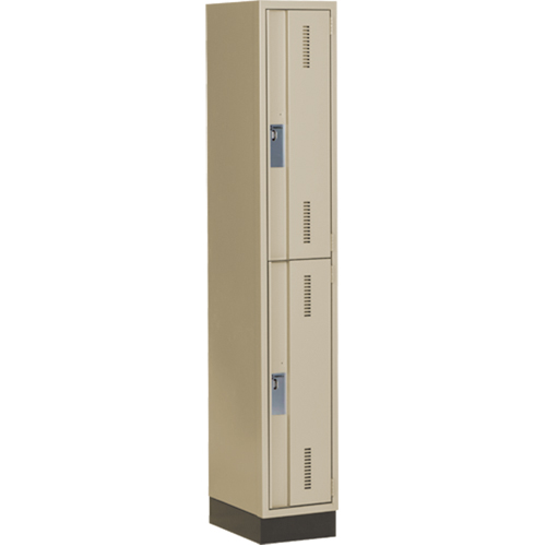 Casiers robustes Concorde, 2 niveaux, 12" x 18" x 76", Acier, Beige, Soud&eacute; (assembl&eacute;) Auto Electric Service Ltd.