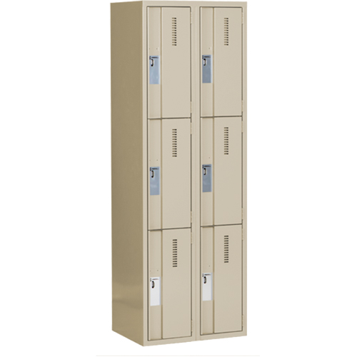 Concorde Heavy-Duty Lockers, 3 -tier, Bank of 2, 24" x 18" x 72", Steel, Beige, Welded (Assembled) Auto Electric Service Ltd.