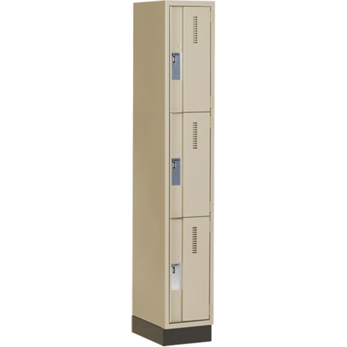Concorde Heavy-Duty Lockers, 3 -tier, 12" x 18" x 76", Steel, Beige, Welded (Assembled) Auto Electric Service Ltd.