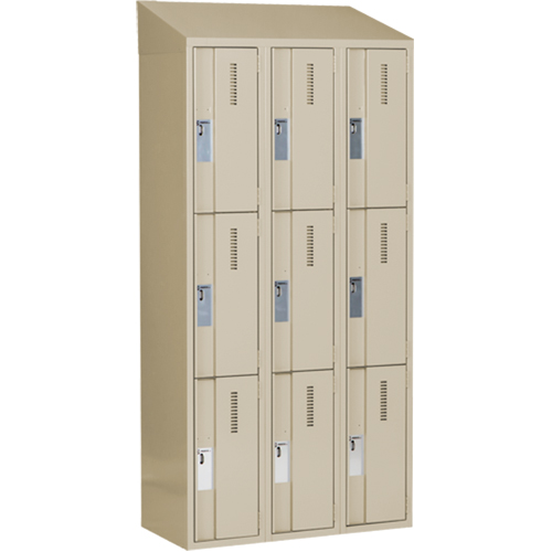Concorde Heavy-Duty Lockers, 3 -tier, Bank of 3, 36" x 18" x 78", Steel, Beige, Welded (Assembled) Auto Electric Service Ltd.
