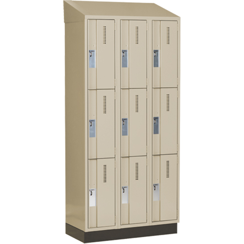 Concorde Heavy-Duty Lockers, 3 -tier, Bank of 3, 36" x 18" x 82", Steel, Beige, Welded (Assembled) Auto Electric Service Ltd.