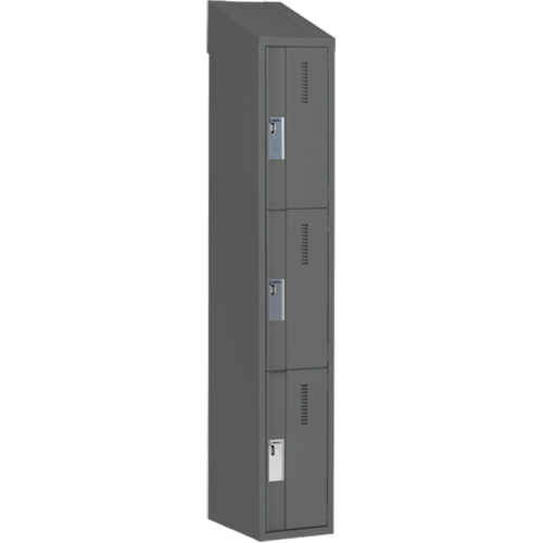 Concorde Heavy-Duty Lockers, 3 -tier, 12" x 18" x 78", Steel, Charcoal, Welded (Assembled) Auto Electric Service Ltd.
