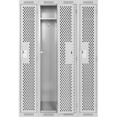 Casiers Clean Line, Bloc de 4, 48" x 15" x 72", Acier, Gris, Rivet (assembl&eacute;), Perfor&eacute; Auto Electric Service Ltd.