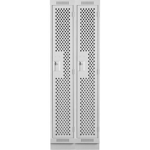 Clean Line Lockers, Bank of 2, 24" x 12" x 76", Steel, Grey, Rivet (Assembled), Perforated Auto Electric Service Ltd.