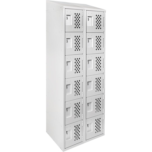 Clean-Line Perforated Lockerette, 6 -tier, Bank of 2, 12" x 72" x 12", Steel Auto Electric Service Ltd.