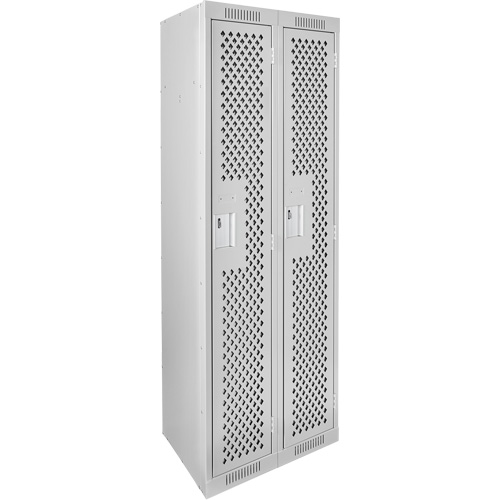 Clean Line Lockers, 2 -tier, 12" x 15" x 72", Steel, Grey, Rivet (Assembled), Perforated Auto Electric Service Ltd.