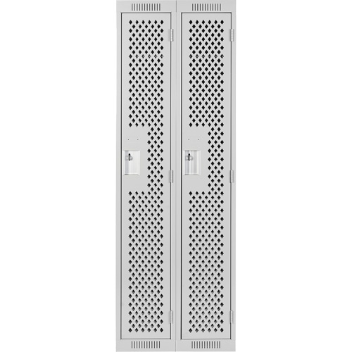 Clean Line Lockers, 2 -tier, 12" x 15" x 72", Steel, Grey, Rivet (Assembled), Perforated Auto Electric Service Ltd.