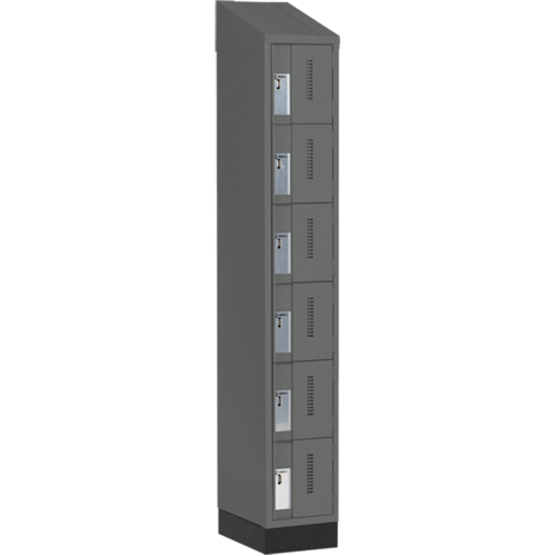 Concorde Heavy-Duty Lockers, 6 -tier, 12" x 18" x 82", Steel, Charcoal, Welded (Assembled) Auto Electric Service Ltd.