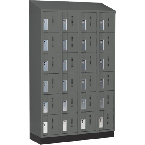 Concorde Heavy-Duty Lockers, 6 -tier, Bank of 4, 48" x 18" x 82", Steel, Charcoal, Welded (Assembled) Auto Electric Service Ltd.
