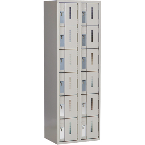 Concorde Heavy-Duty Lockers, 6 -tier, Bank of 2, 24" x 18" x 72", Steel, Grey, Welded (Assembled) Auto Electric Service Ltd.