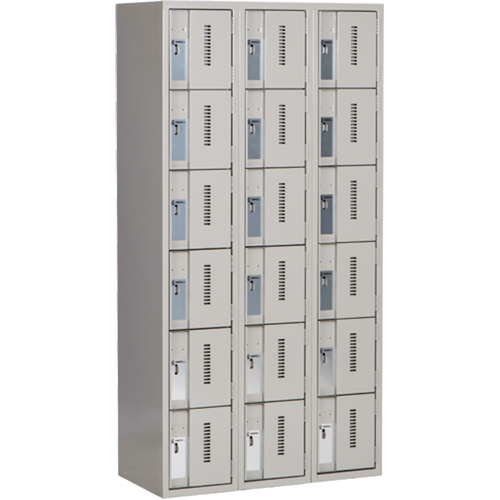 Concorde Heavy-Duty Lockers, 6 -tier, Bank of 3, 36" x 18" x 72", Steel, Grey, Welded (Assembled) Auto Electric Service Ltd.