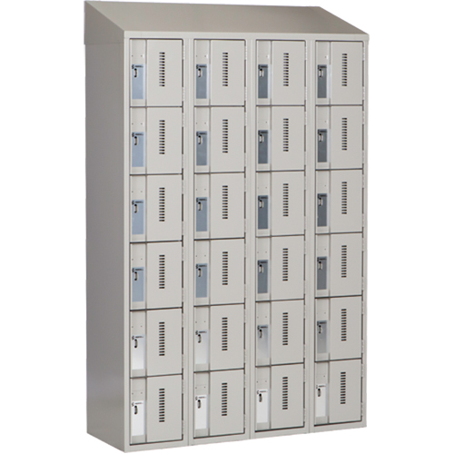 Concorde Heavy-Duty Lockers, 6 -tier, Bank of 4, 48" x 18" x 78", Steel, Grey, Welded (Assembled) Auto Electric Service Ltd.
