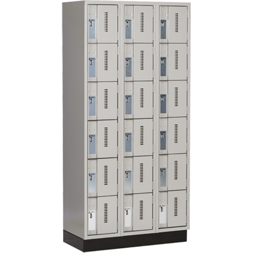 Concorde Heavy-Duty Lockers, 6 -tier, Bank of 3, 36" x 18" x 76", Steel, Grey, Welded (Assembled) Auto Electric Service Ltd.