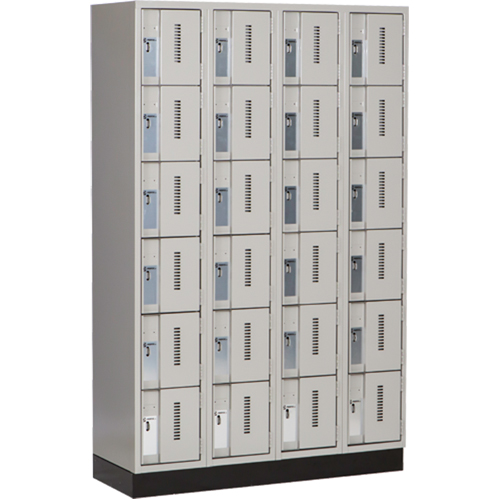Concorde Heavy-Duty Lockers, 6 -tier, Bank of 4, 48" x 18" x 76", Steel, Grey, Welded (Assembled) Auto Electric Service Ltd.