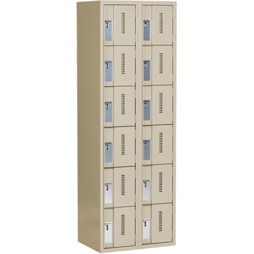 Concorde Heavy-Duty Lockers, 6 -tier, Bank of 2, 24" x 18" x 72", Steel, Beige, Welded (Assembled) Auto Electric Service Ltd.