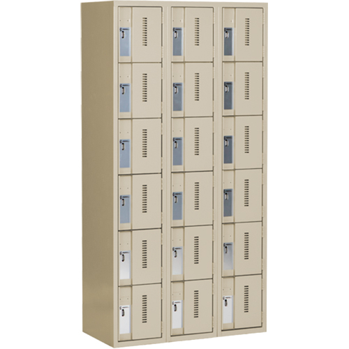 Concorde Heavy-Duty Lockers, 6 -tier, Bank of 3, 36" x 18" x 72", Steel, Beige, Welded (Assembled) Auto Electric Service Ltd.