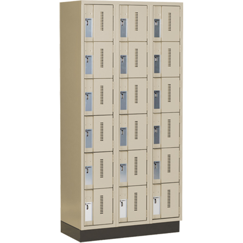 Concorde Heavy-Duty Lockers, 6 -tier, Bank of 3, 36" x 18" x 76", Steel, Beige, Welded (Assembled) Auto Electric Service Ltd.