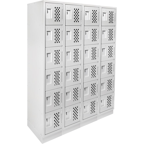 Assembled Clean Line Perforated Economy Lockers, 6 -tier, Bank of 4, 18" x 72" x 12", Steel Auto Electric Service Ltd.