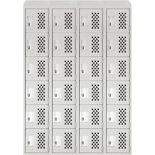 Assembled Clean Line Perforated Economy Lockers, 6 -tier, Bank of 4, 18" x 72" x 12", Steel Auto Electric Service Ltd.