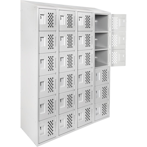 Assembled Clean Line Perforated Economy Lockers, 6 -tier, Bank of 4, 18" x 72" x 12", Steel Auto Electric Service Ltd.
