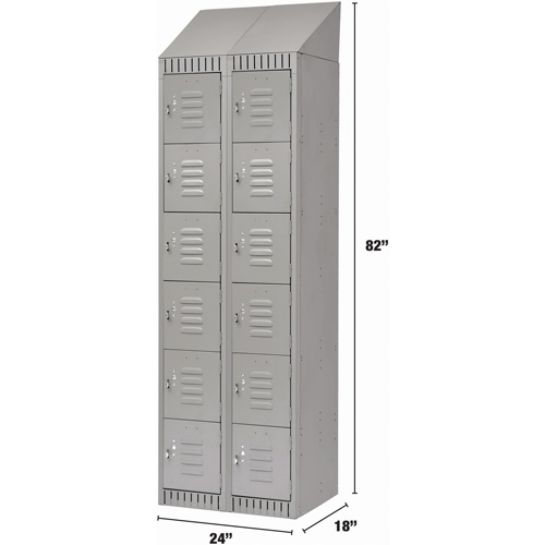 Casiers, 6 niveaux, Bloc de 2, 24" x 18" x 82", Acier, Gris, D&eacute;mont&eacute; Auto Electric Service Ltd.