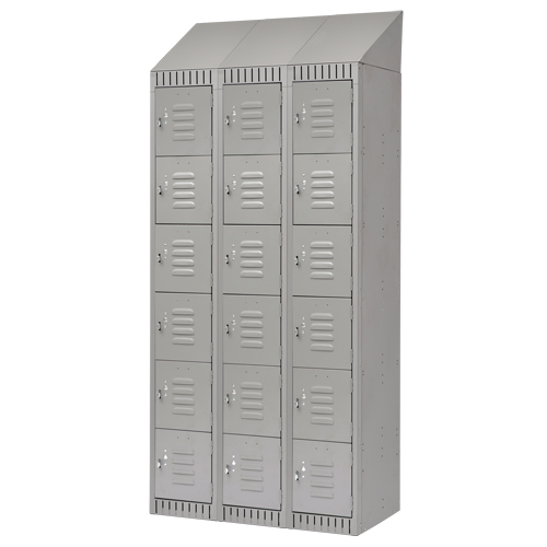 Casiers, 6 niveaux, Bloc de 3, 36" x 18" x 82", Acier, Gris, D&eacute;mont&eacute; Auto Electric Service Ltd.
