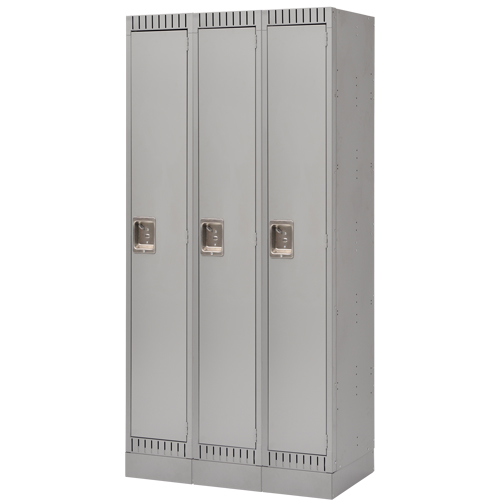 Lockers, Bank of 3, 36" x 18" x 76", Steel, Grey, Knocked Down Auto Electric Service Ltd.