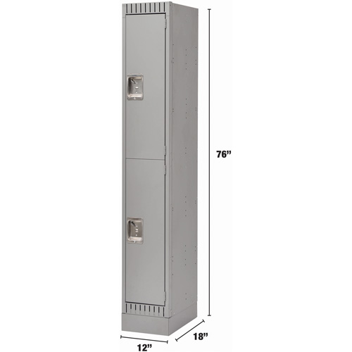 Lockers, 2 -tier, 12" x 18" x 76", Steel, Grey, Knocked Down Auto Electric Service Ltd.