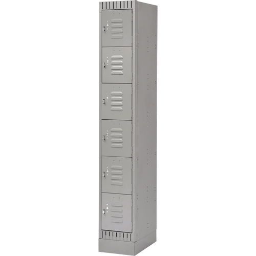 Lockers, 6 -tier, 12" x 18" x 76", Steel, Grey, Knocked Down Auto Electric Service Ltd.