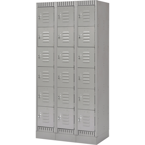 Casiers, 6 niveaux, Bloc de 3, 36" x 18" x 76", Acier, Gris, D&eacute;mont&eacute; Auto Electric Service Ltd.